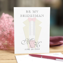 Tuxedo Wedding be My Bridesman Einladung Postkarte