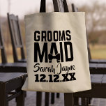 Tuxedo Wedding Bow Krawatte Groomsmaid Tote Bag Tragetasche<br><div class="desc">Fügen Sie Ihren Groomsmaid's Namen zu dieser wirklich nützlichen Tote-Tasche.</div>