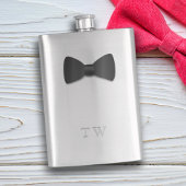 Tuxedo Wedding Bow Krawatte Mit Monogramm Silberko Flachmann