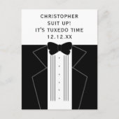 Tuxedo Wedding Bow Krawatte Trauzeuge Vorschlag Po Postkarte (Vorderseite)