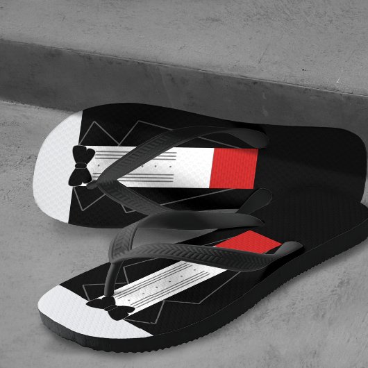 Tuxedo Wedding Flip Flops Badesandalen