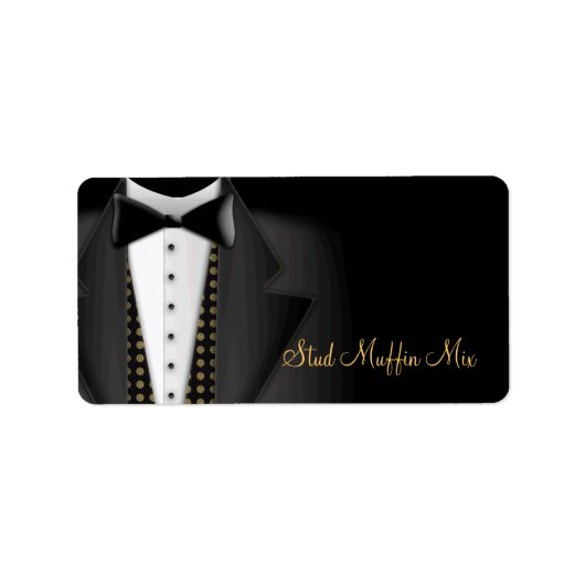 Tuxedo Wedding Labels Adressaufkleber (Vorne)
