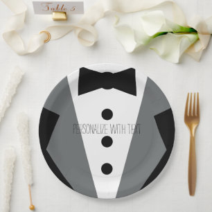 Tuxedo Wedding Pappteller