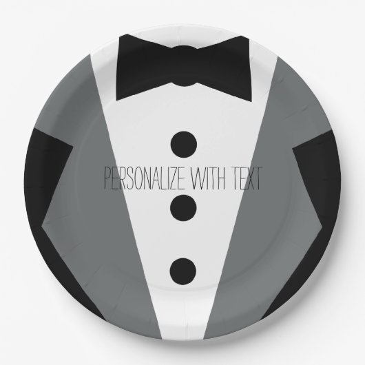 Tuxedo Wedding Pappteller (Vorderseite)