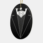 Tuxedo Wedding Personalisierte Weihnachtsfeier Keramikornament (Links)