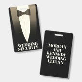 Tuxedo Wedding Security Abzeichen Ausweis (Front & Back)
