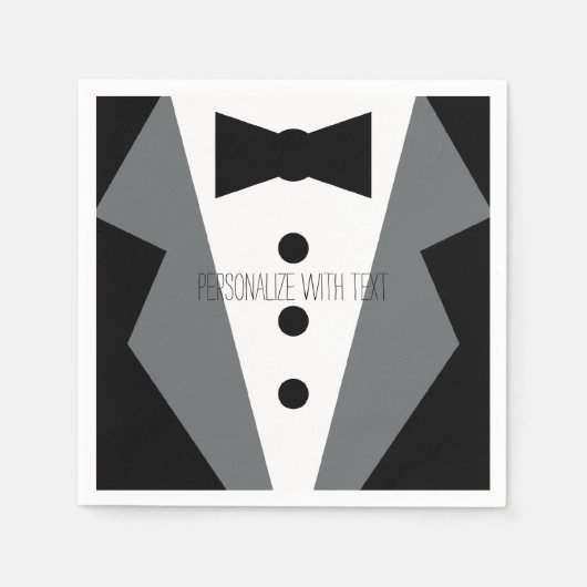 Tuxedo Wedding Serviette (Vorderseite)