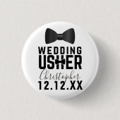 Tuxedo Wedding Usher Brautparty Button (Vorderseite)