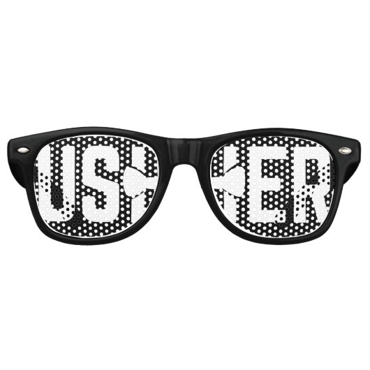 Tuxedo Wedding Usher Retro Sonnenbrille (Vorderseite)