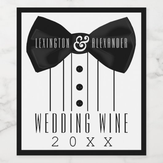 Tuxedo Wedding Wein Flasche Etikett (Einzelnes Label)