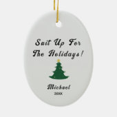 Tuxedo Weihnachtsschmuck - Keramik Urlaub Spaß! (Hinten)