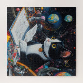 Tuxedo Weltraumkatze Revisionspläne Puzzle (Horizontal)