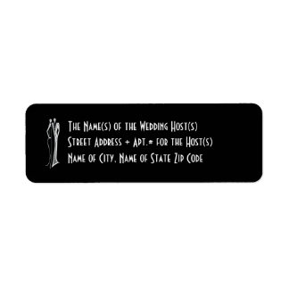 Tuxedo - White on Black Return Address Label