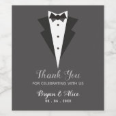 Tuxedo Wine Bottle Labels - Hochzeitsgroom-Trauzeu Weinetikett (Einzelnes Label)