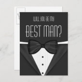Tuxedo wirst du mein Trauzeuge sein Postkarte für (Vorne/Hinten)