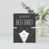 Tuxedo wirst du mein Trauzeuge sein Postkarte für (Stehend Vorderseite)