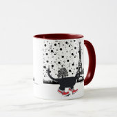 Tuxedokatze in Paris-Tasse Tasse (VorderseiteRechts)