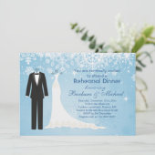 Tuxedokleiderschneeflocken Einladung (Stehend Vorderseite)