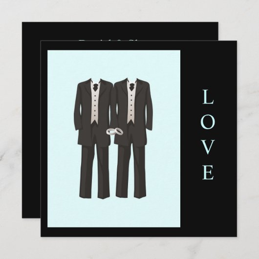 Tuxedos LIEBE Einladung (Vorne/Hinten)