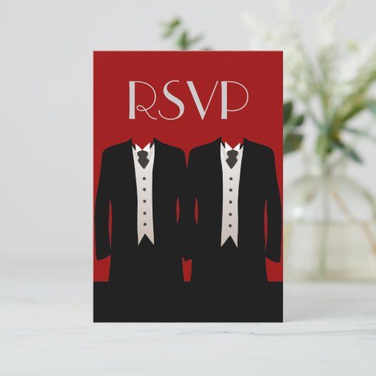 Tuxedos UAWG RSVP Karte (Stehend Vorderseite)