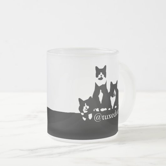TuxedoTrio mattierte GlasTasse Mattglastasse (VorderseiteRechts)