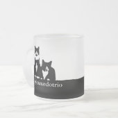 TuxedoTrio mattierte GlasTasse Mattglastasse (Vorderseite Links)