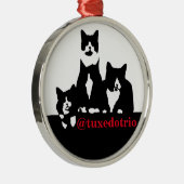 TuxedoTrio Verzierung Silbernes Ornament (Rechts)