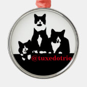 TuxedoTrio Verzierung Silbernes Ornament (Vorne)