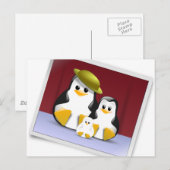 Tuxenfamilie Postkarte (Vorne/Hinten)