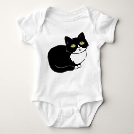 Tuxie Tuxedo Cat Baby Strampler (Vorderseite)