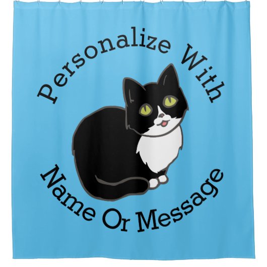 Tuxie Tuxedo Cat Duschvorhang (Vorderseite)