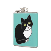 Tuxie Tuxedo Cat Flachmann (Links)