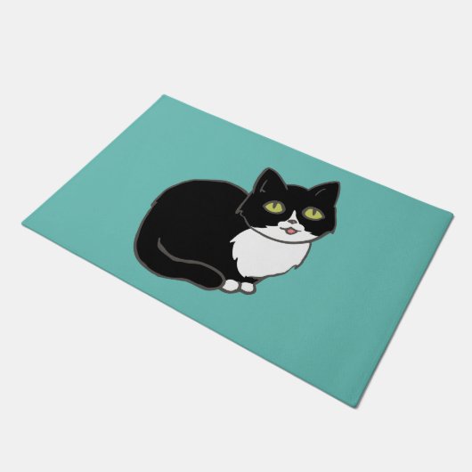 Tuxie Tuxedo Cat Fußmatte (Schrägansicht)