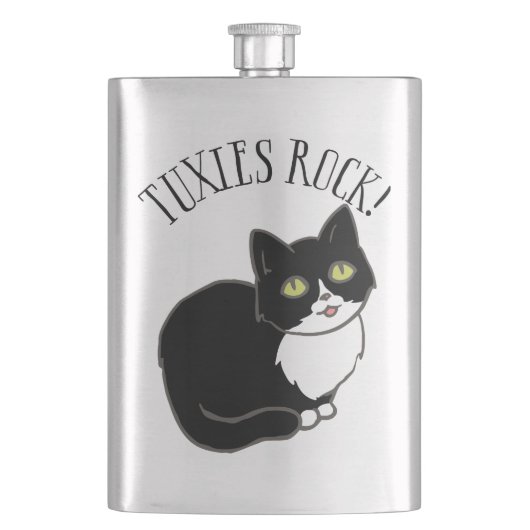 Tuxies Rock Flachmann (Vorderseite)