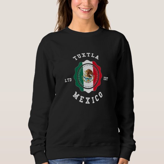 Tuxtla Mexico Flag Badge Vintage Sweatshirt (Vorderseite)