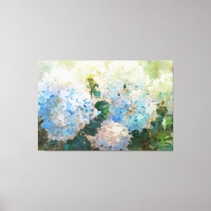 *~*  TV2 Blaue Rosa Hortensien-Kunstleinwanddruck Leinwanddruck