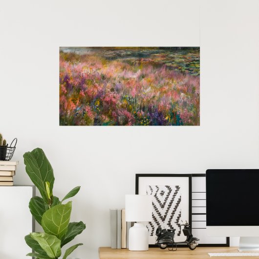 *~* TV2 Ethereal Wilde Blume Teich Lily Pads 16:9 Poster (Heimbüro)