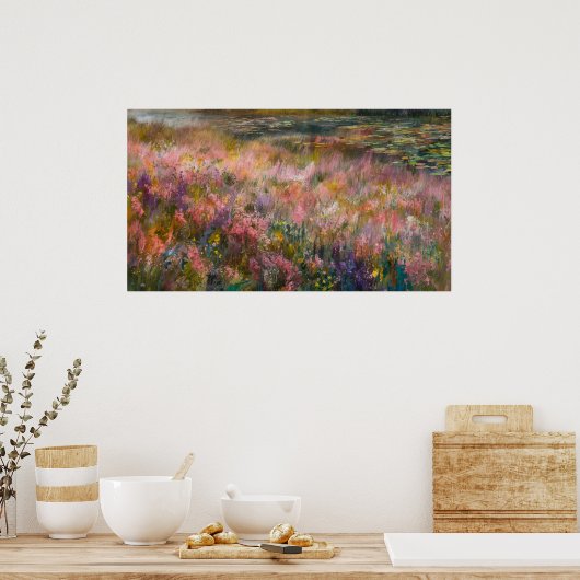 *~* TV2 Ethereal Wilde Blume Teich Lily Pads 16:9 Poster (Küche)