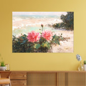 *~* TV2 Pink Beach Rose Stretched Canvas Print Leinwanddruck (Insitu (Wohnzimmer))
