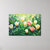*~* TV2 Rote weiße Tulpen Stretched Canvas Print Leinwanddruck (Vorderseite)