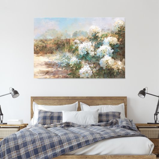 *~* TV2 Sand Beach Hydrangea Art Canvas Print Leinwanddruck (Insitu (Schlafzimmer))