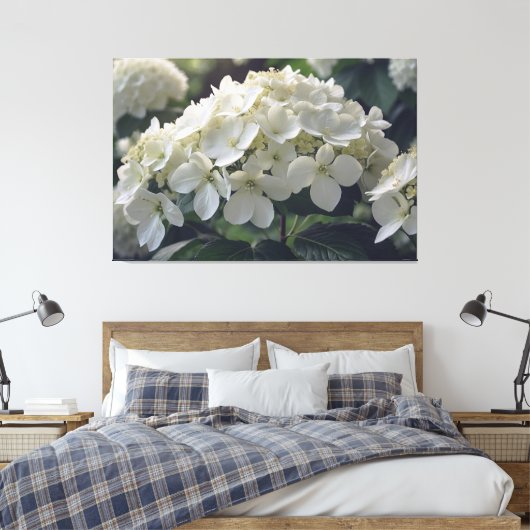 *~* TV2 Soft Hydrangea Stretched Canvas Print Leinwanddruck (Insitu (Schlafzimmer))