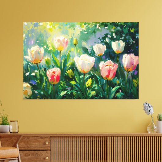 *~* TV2 Spring TULIPS Stretched Canvas Print Leinwanddruck (Insitu (Wohnzimmer))