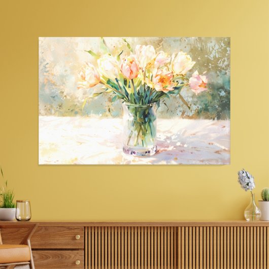 *~* TV2 STILLE TULIPS Gestrickte Leinwand Print (Insitu (Wohnzimmer))