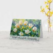 *~* TV2 Weiße Tulpen Kunst Beileid Liebe Licht Karte (Gelbe Blume)