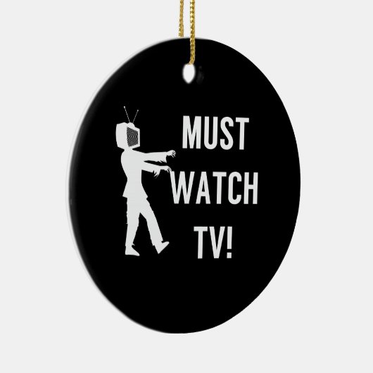 TV Addict Funny Zombie Keramik Ornament (Rechts)