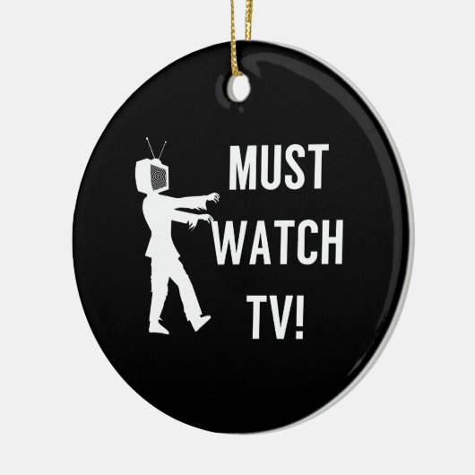 TV Addict Funny Zombie Keramik Ornament (Links)
