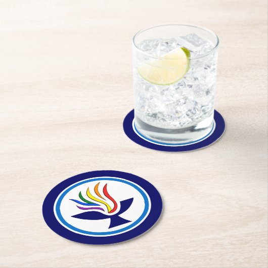 TV-Chalice-Logo Runder Pappuntersetzer (Vor Ort)
