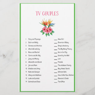 TV Couple Matching Tropical Brautparty Briefpapier