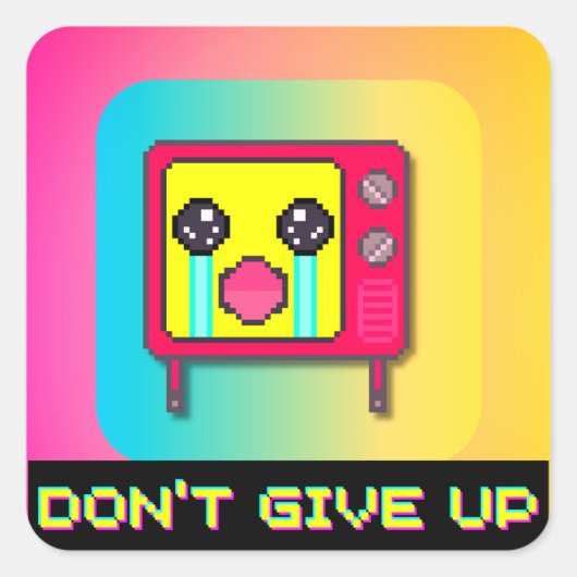 TV Cry Quadratischer Aufkleber (Vorderseite)